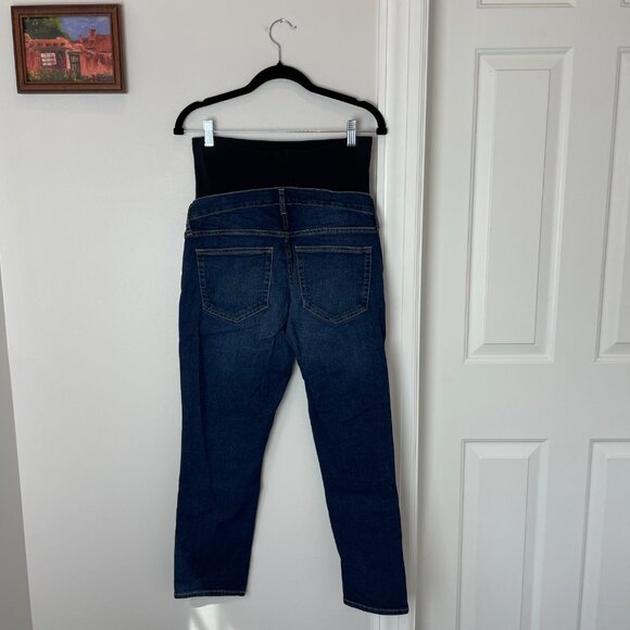 GAP Maternity True Waistband Full Panel Vintage Slim Jeans - Dark Indigo - 28S - Picture 5 of 11
